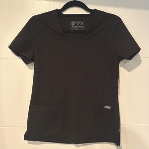 Figs Casma 3 pocket scrub top - black XS